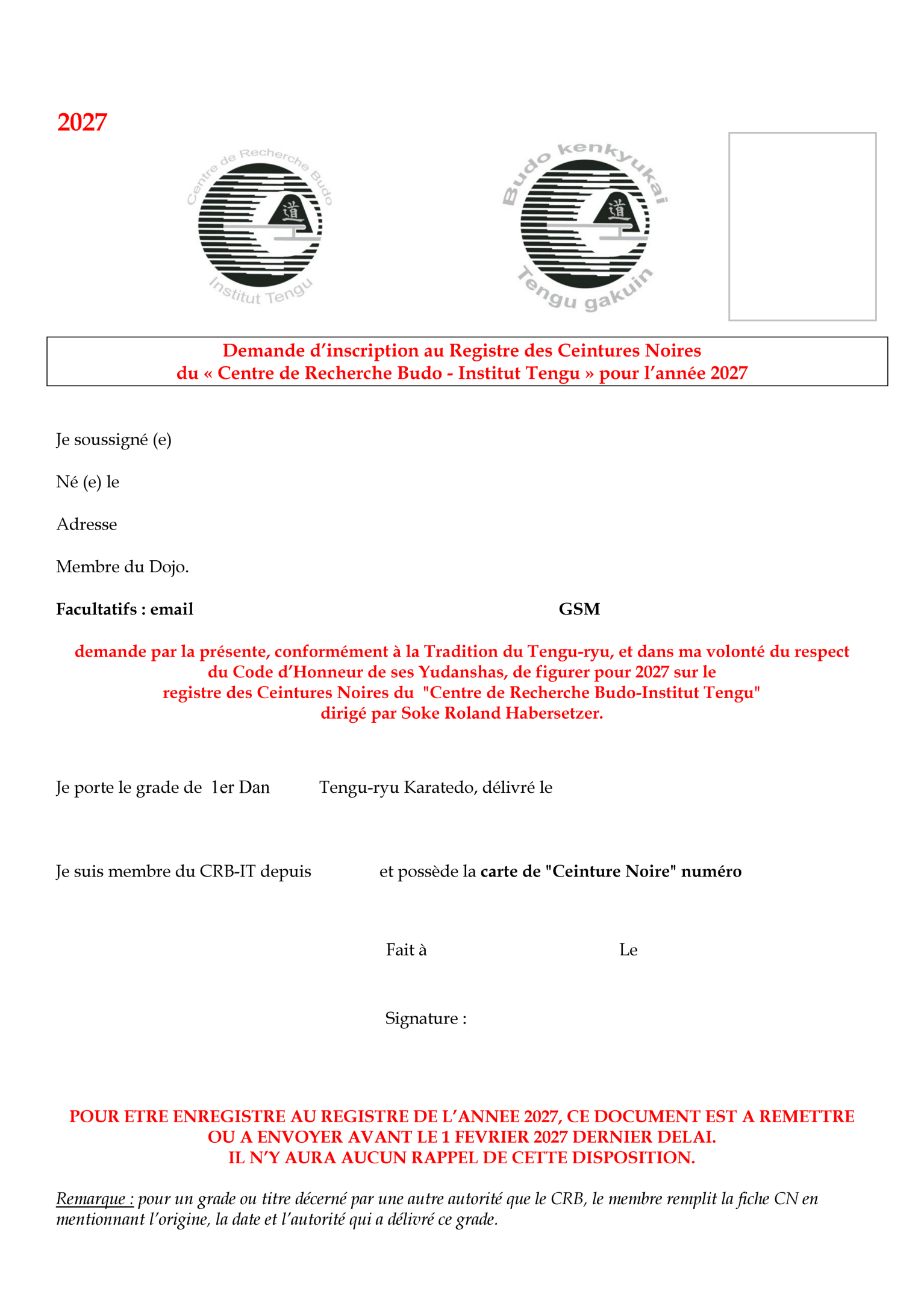 FICHE CEINTURE NOIRE